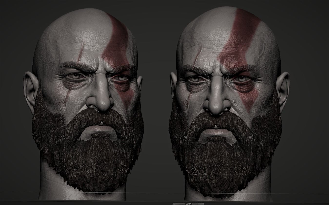 Kratos Head 3D print model_3