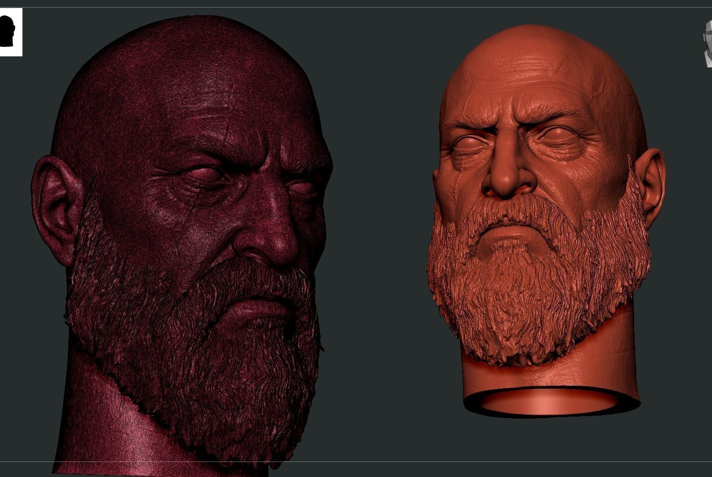 Kratos Head 3D print model_14
