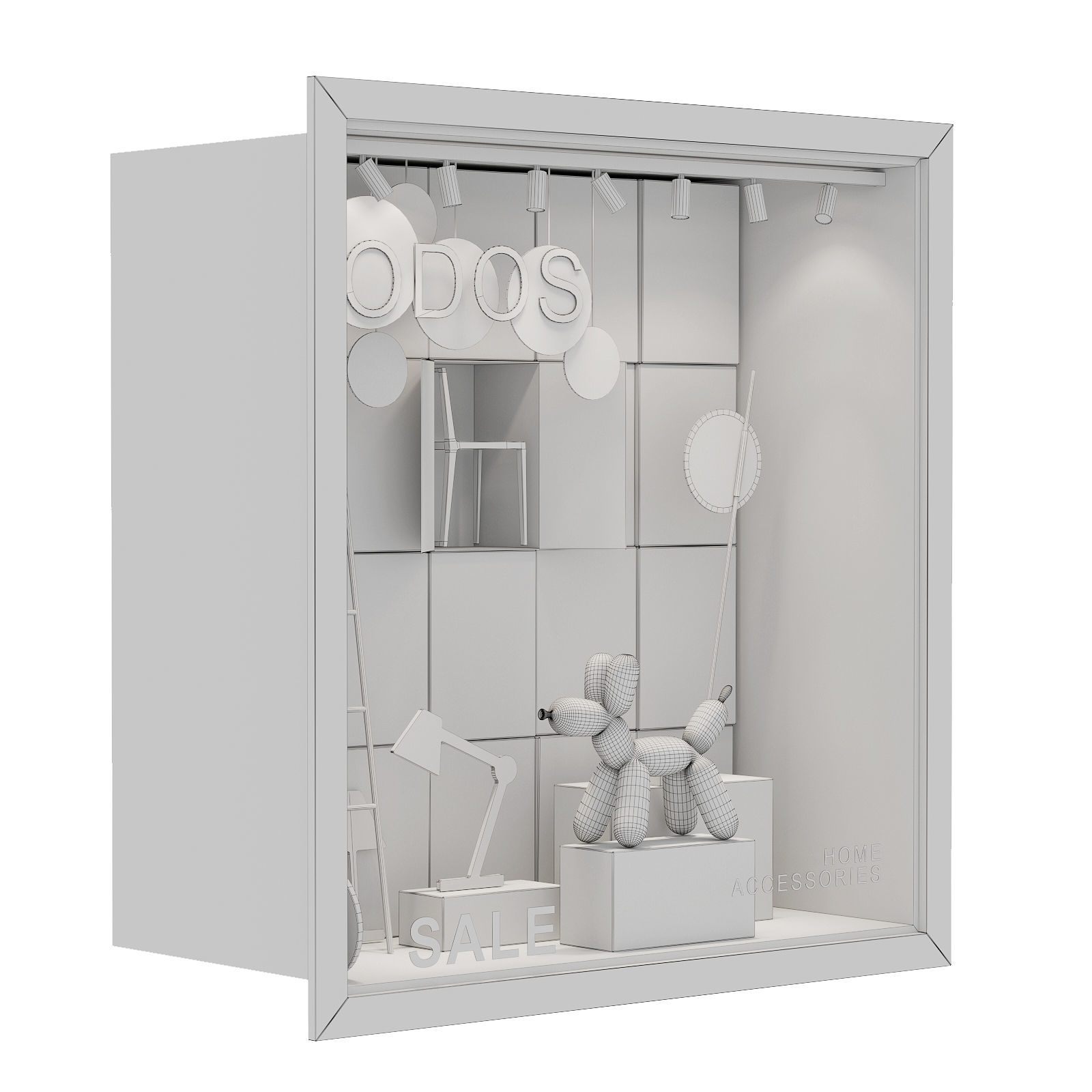 Shop window display 3D model_1