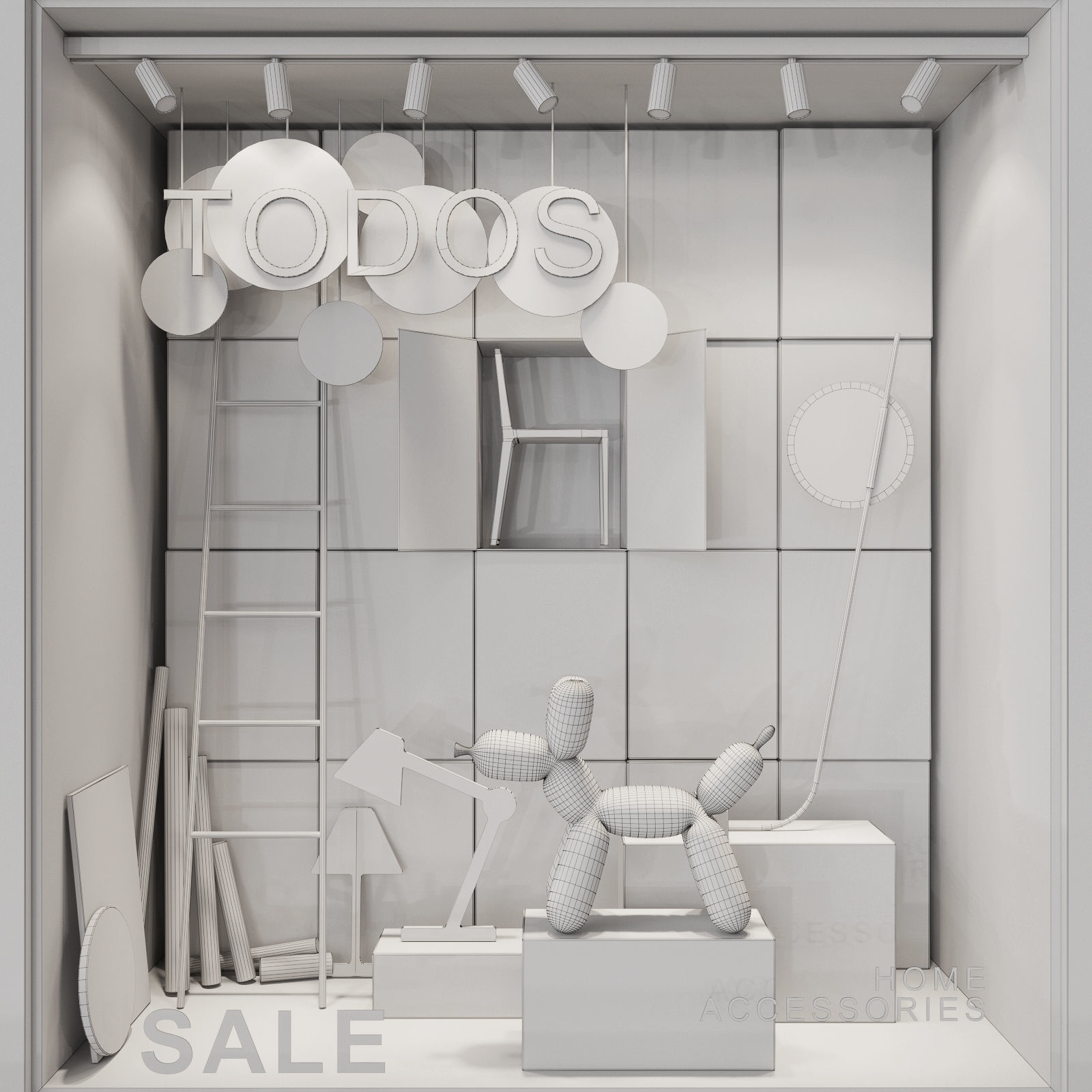 Shop window display 3D model_2