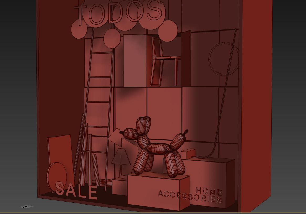 Shop window display 3D model_4