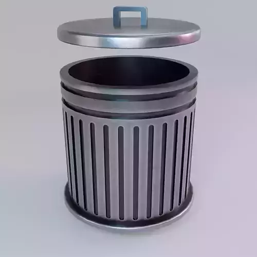 Trash Can - Game Ready - PBR 3D Model Low-poly 3D model