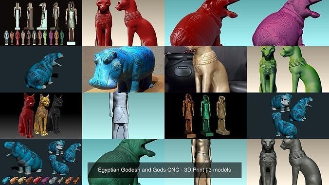 Egyptian Godesh and Gods CNC - 3D Print 3D Model Collection