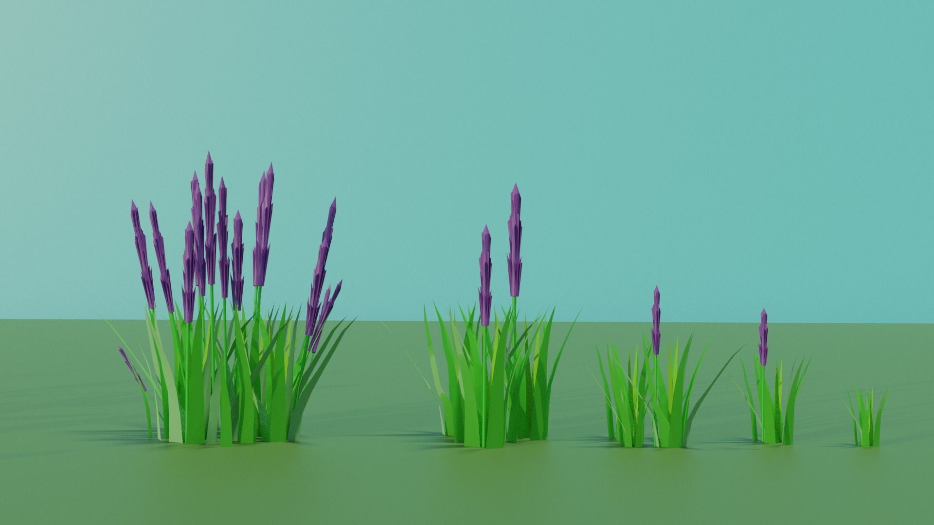 small plants collection Low-poly 3D model_1