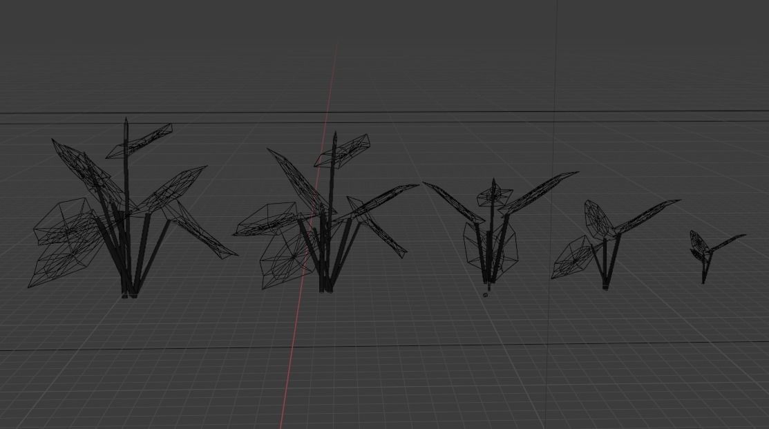 small plants collection Low-poly 3D model_8