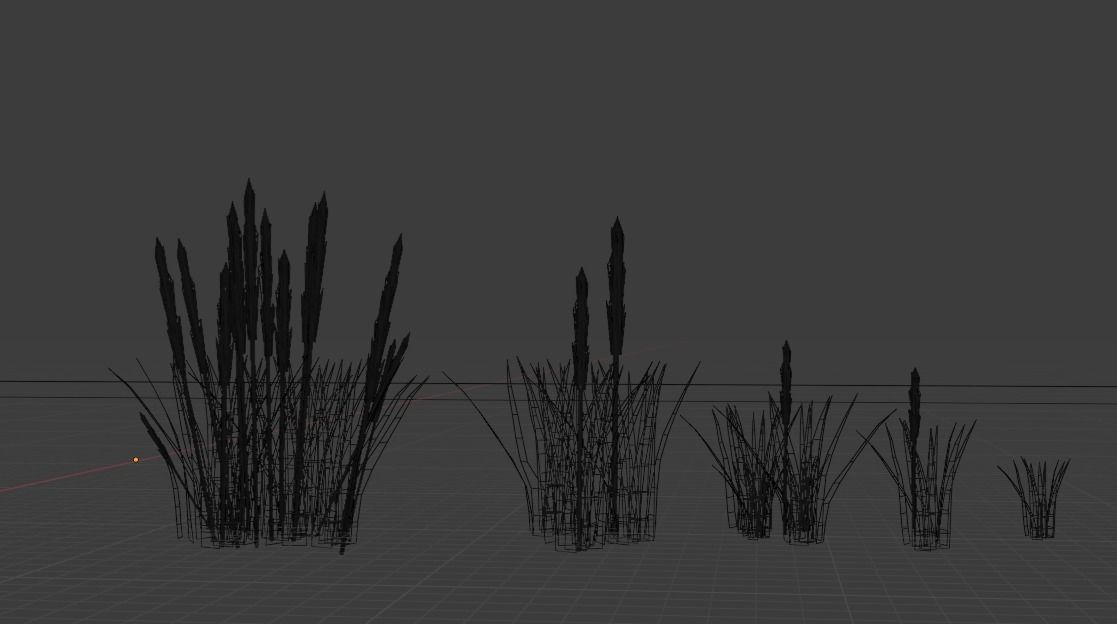 small plants collection Low-poly 3D model_2