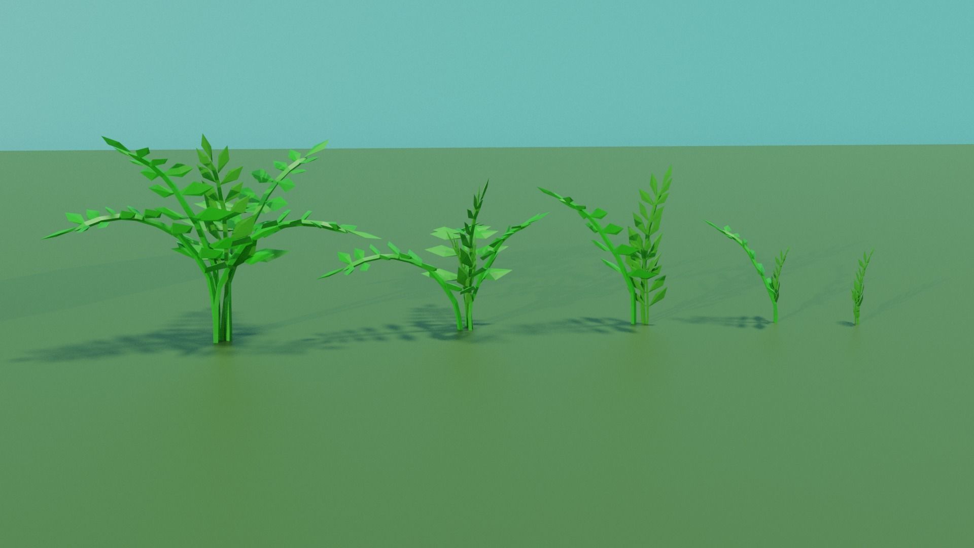 small plants collection Low-poly 3D model_9