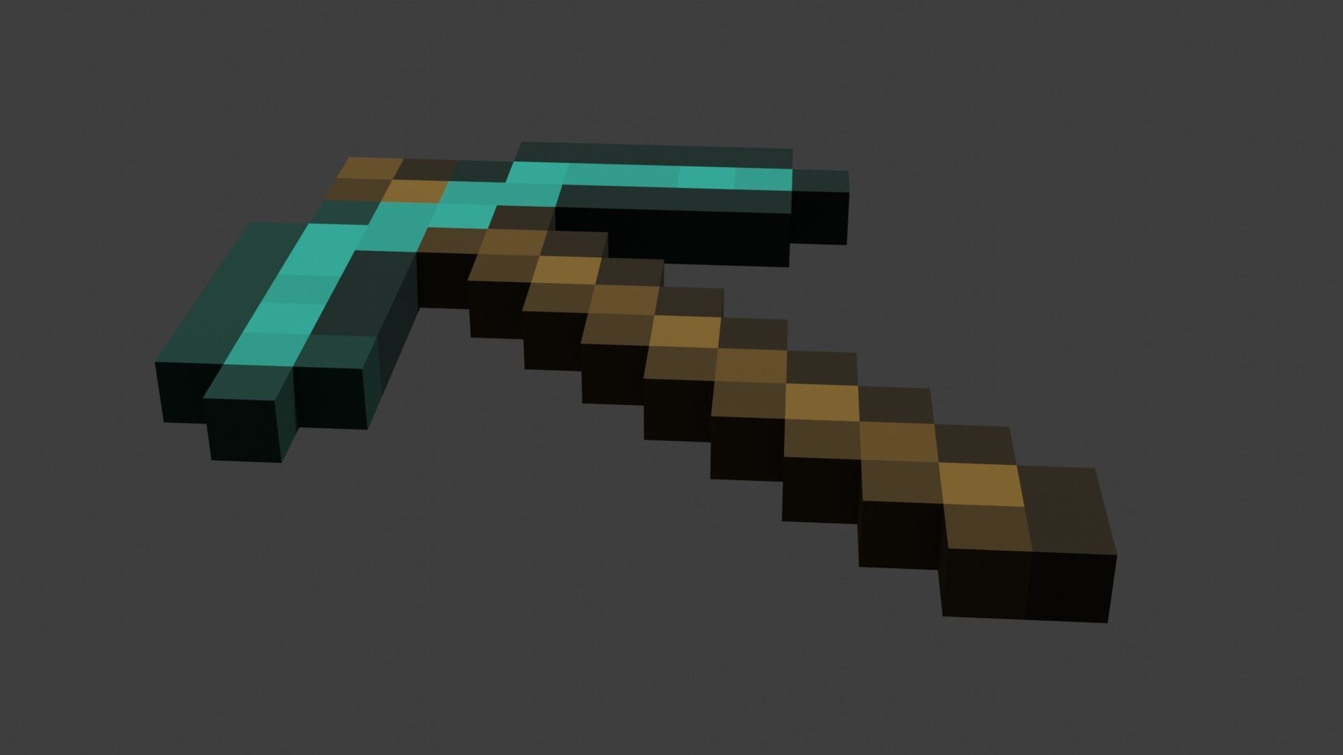 Minecraft Diamond Tools Free low-poly 3D model_7