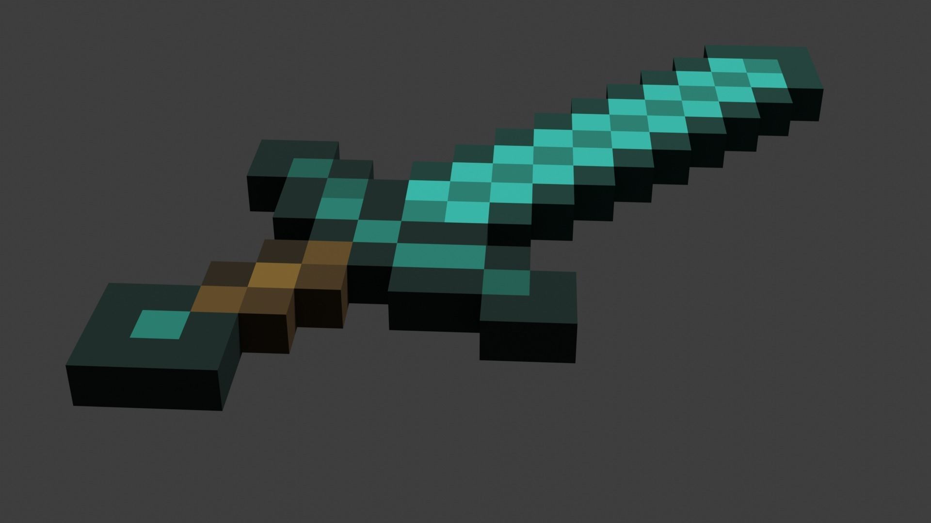 Minecraft Diamond Tools Free low-poly 3D model_11