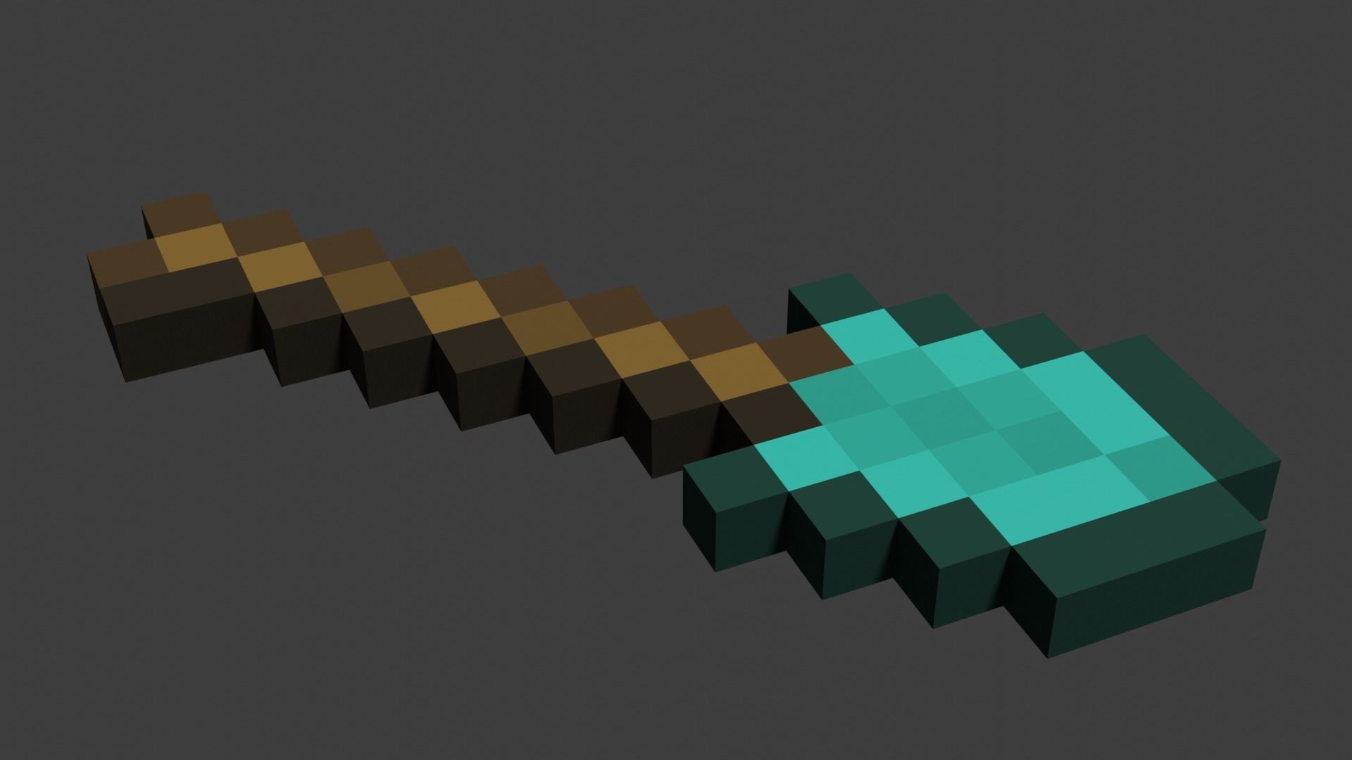 Minecraft Diamond Tools Free low-poly 3D model_9