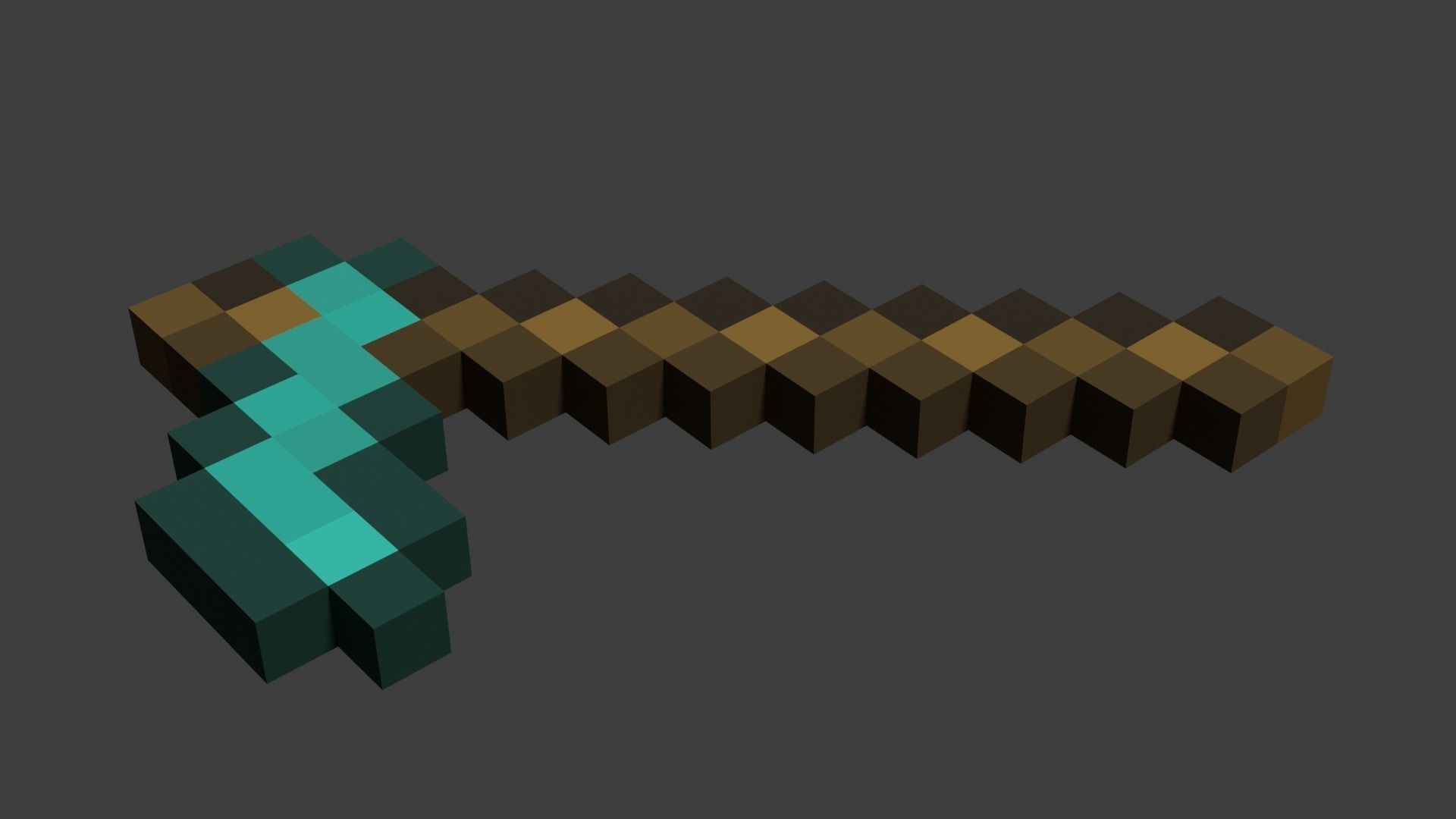 Minecraft Diamond Tools Free low-poly 3D model_4