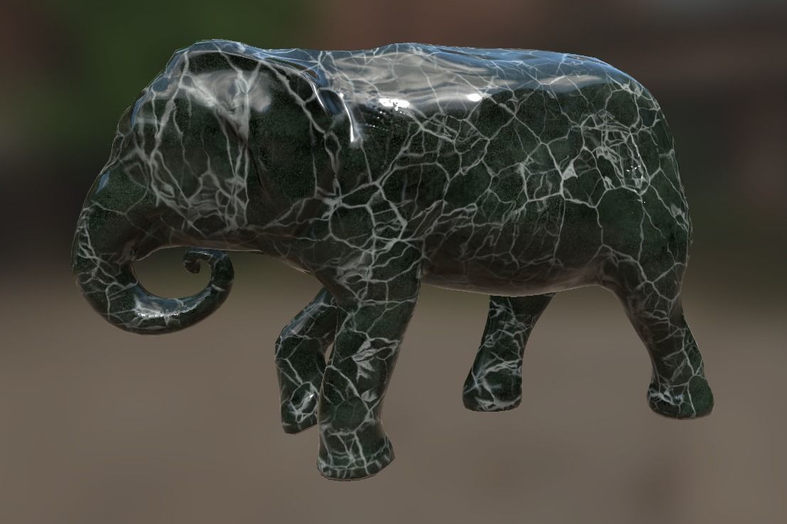 Elephant  Lo Poly model Cute Elephant Decor Statue Low-poly 3D model_6