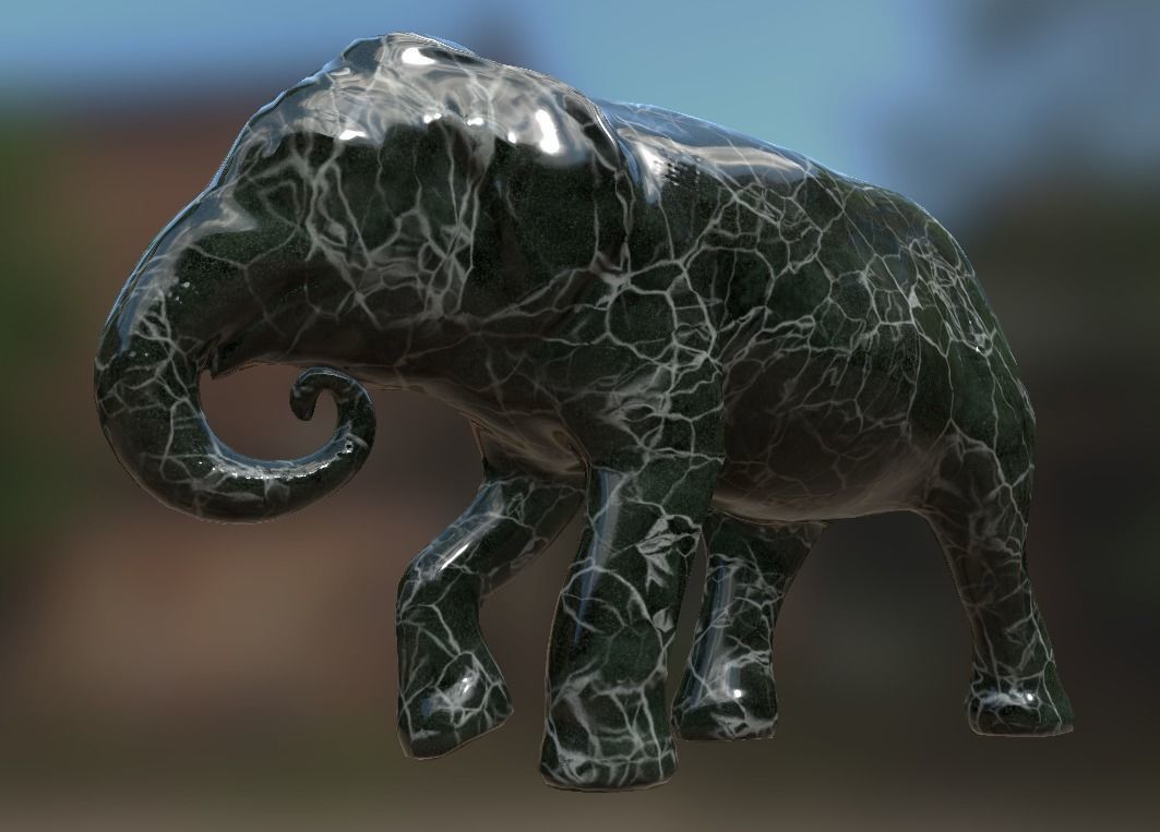 Elephant  Lo Poly model Cute Elephant Decor Statue Low-poly 3D model_5