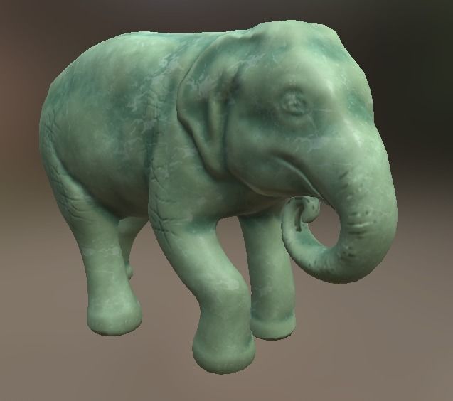 Elephant  Lo Poly model Cute Elephant Decor Statue Low-poly 3D model_14