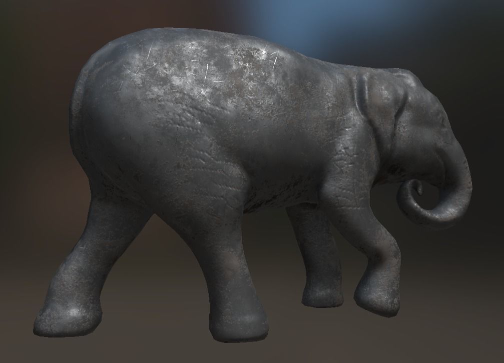 Elephant  Lo Poly model Cute Elephant Decor Statue Low-poly 3D model_8