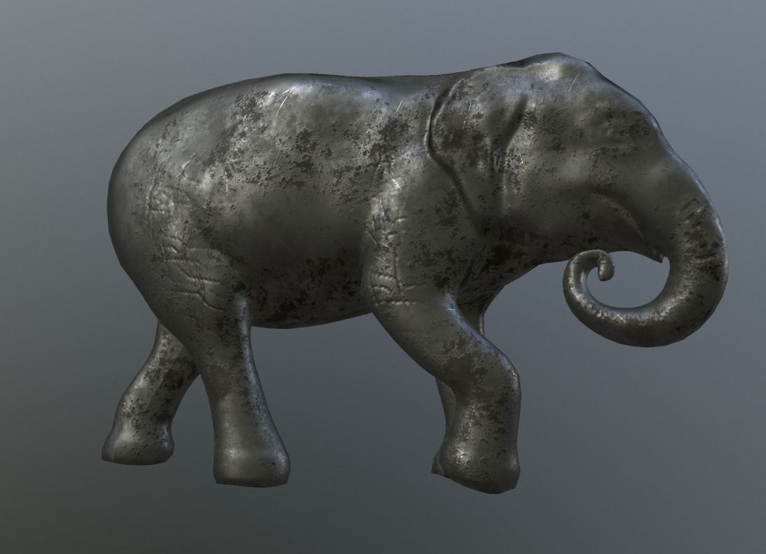 Elephant  Lo Poly model Cute Elephant Decor Statue Low-poly 3D model_10