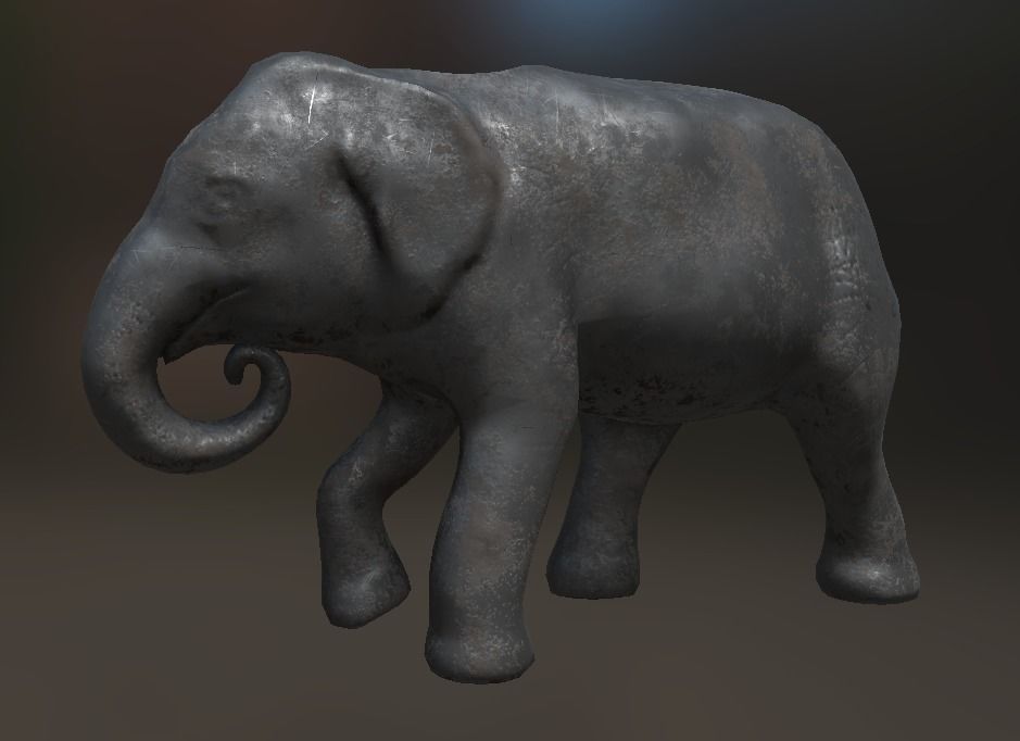 Elephant  Lo Poly model Cute Elephant Decor Statue Low-poly 3D model_7