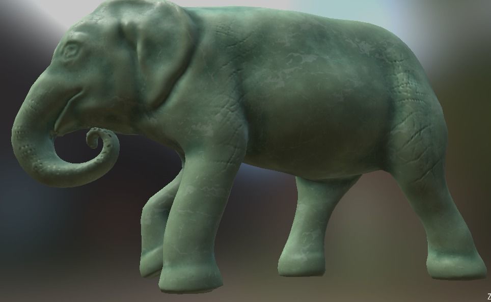 Elephant  Lo Poly model Cute Elephant Decor Statue Low-poly 3D model_15
