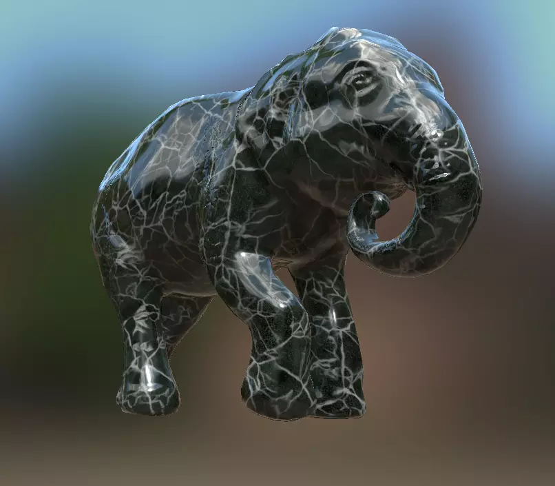 Elephant  Lo Poly model Cute Elephant Decor Statue Low-poly 3D model_0