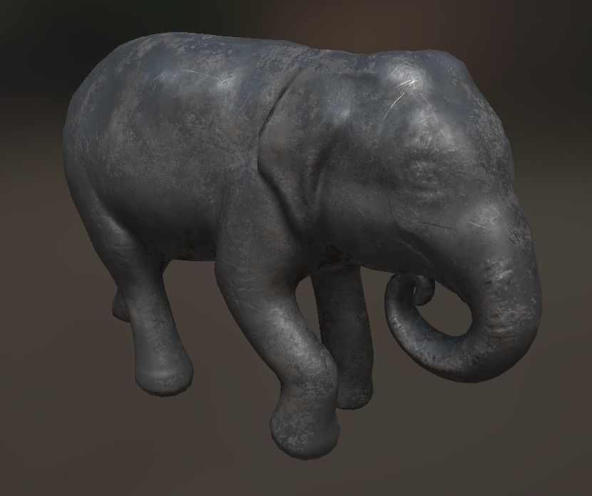 Elephant  Lo Poly model Cute Elephant Decor Statue Low-poly 3D model_9