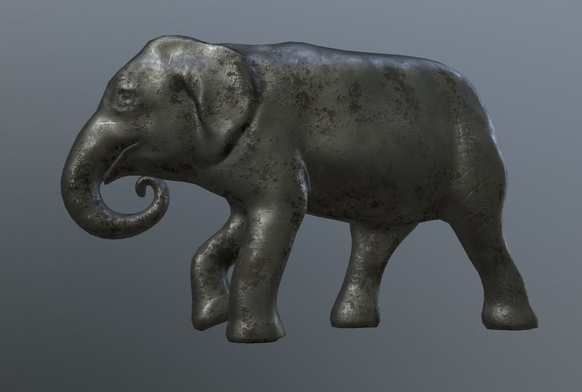 Elephant  Lo Poly model Cute Elephant Decor Statue Low-poly 3D model_11