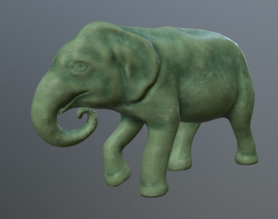Elephant  Lo Poly model Cute Elephant Decor Statue Low-poly 3D model_17