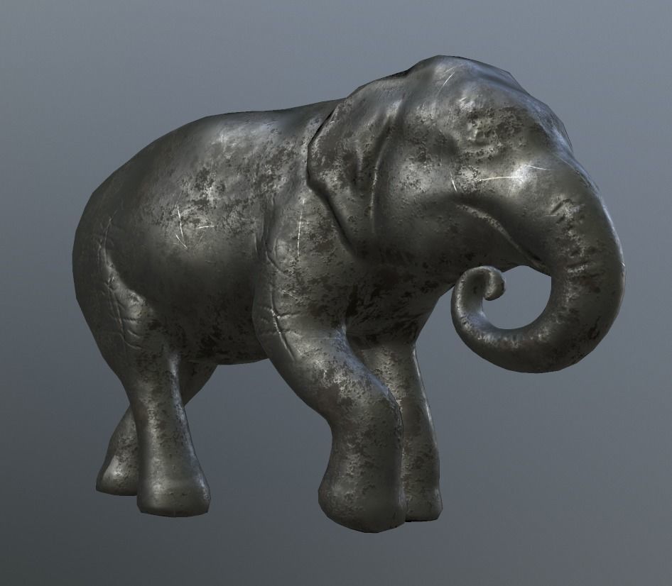 Elephant  Lo Poly model Cute Elephant Decor Statue Low-poly 3D model_12