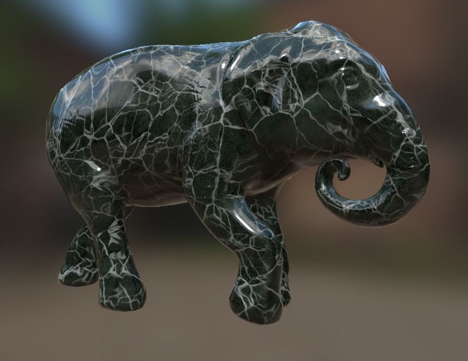 Elephant  Lo Poly model Cute Elephant Decor Statue Low-poly 3D model_4