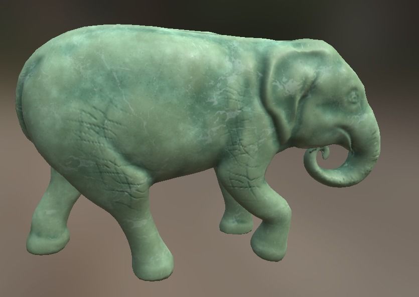 Elephant  Lo Poly model Cute Elephant Decor Statue Low-poly 3D model_13