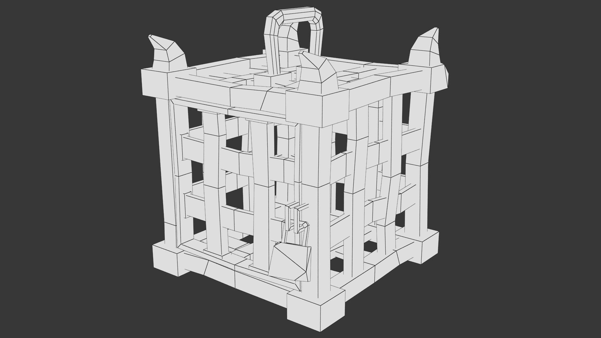 Stylized Cage Low-poly 3D model_9