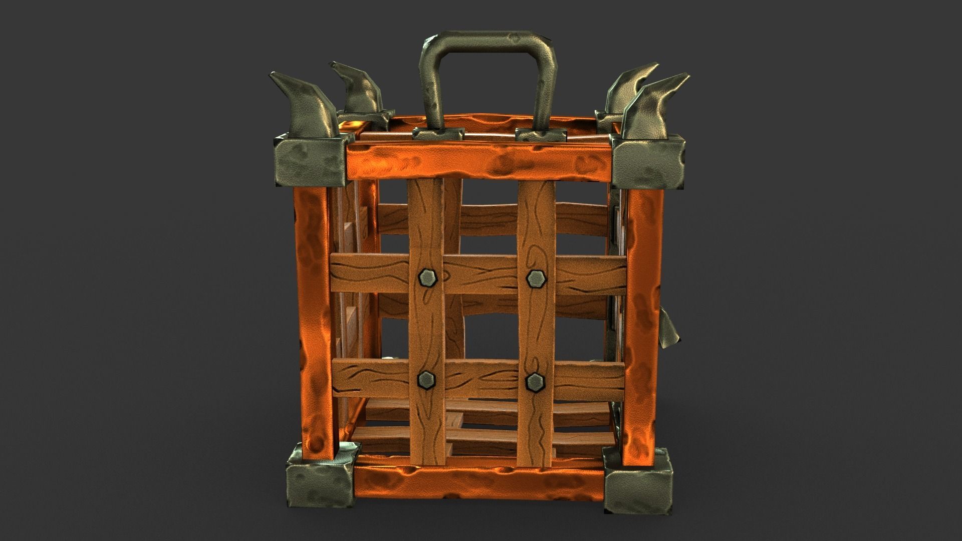 Stylized Cage Low-poly 3D model_6