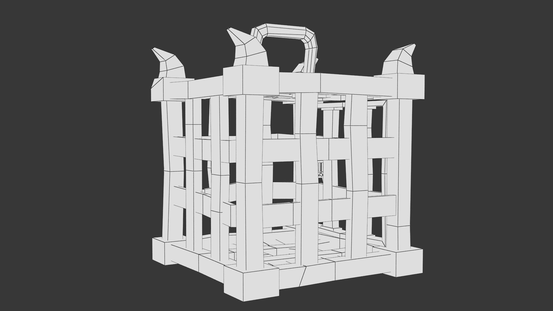 Stylized Cage Low-poly 3D model_13