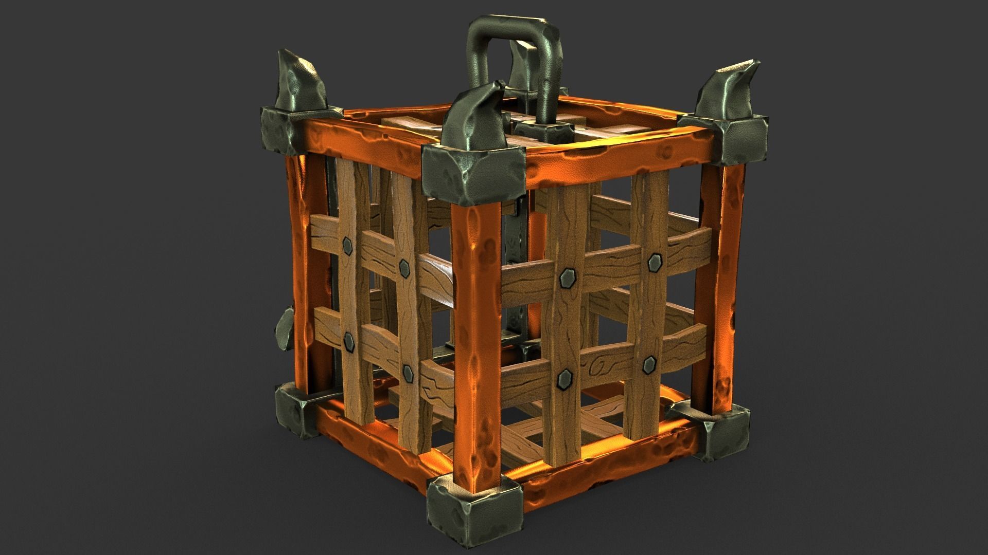 Stylized Cage Low-poly 3D model_3