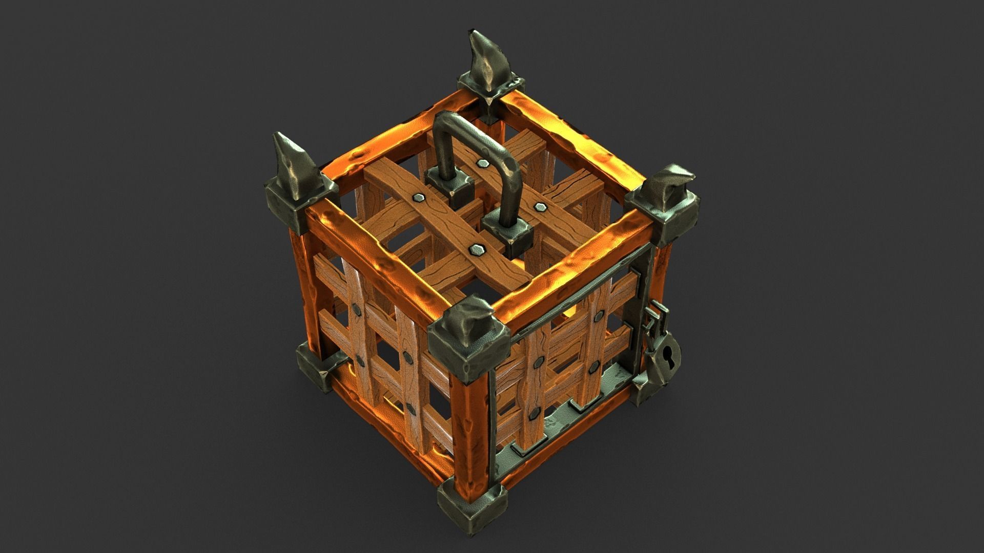 Stylized Cage Low-poly 3D model_8