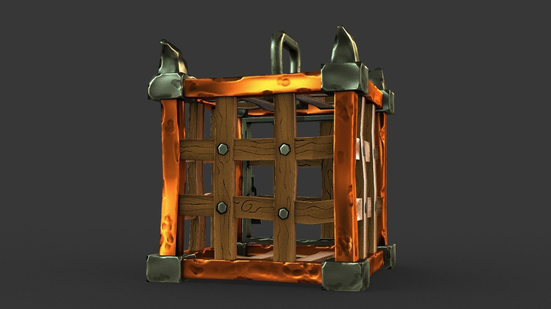 Stylized Cage Low-poly 3D model_4