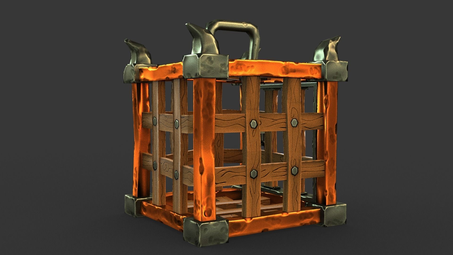 Stylized Cage Low-poly 3D model_5