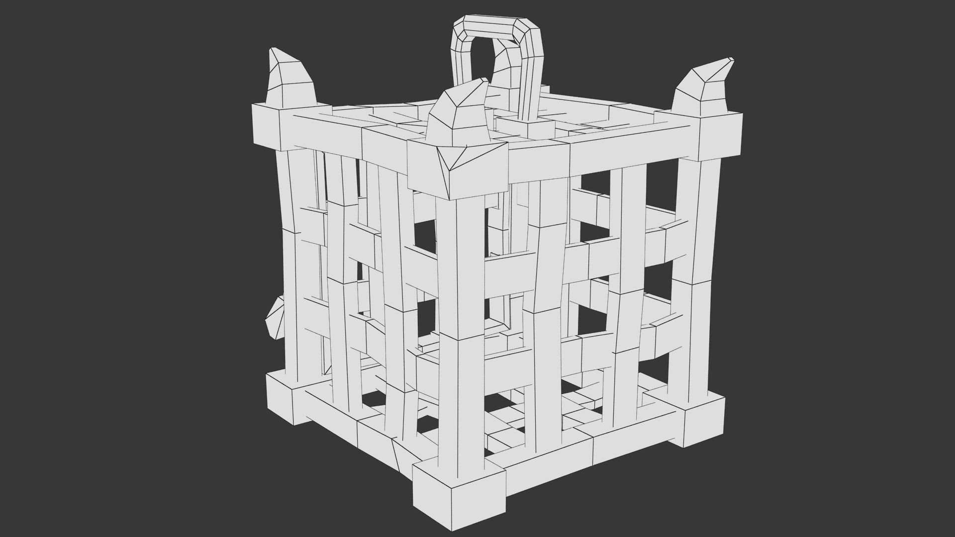 Stylized Cage Low-poly 3D model_11