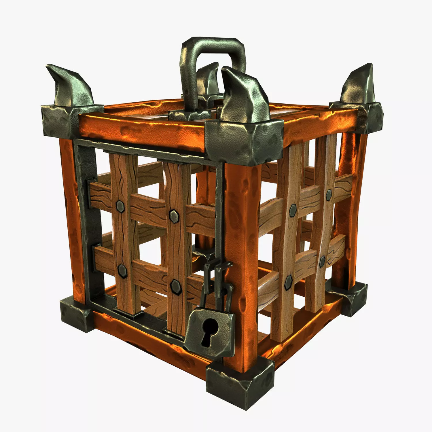 Stylized Cage Low-poly 3D model_0