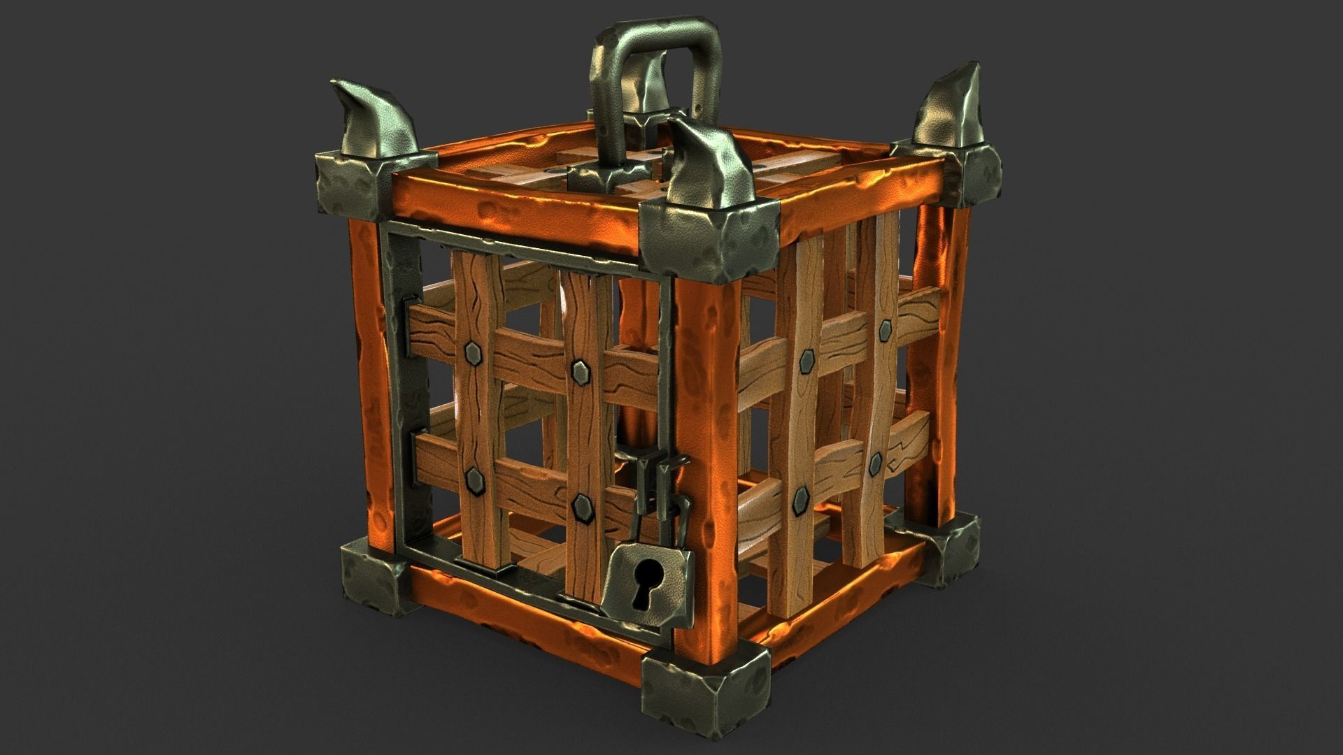 Stylized Cage Low-poly 3D model_1