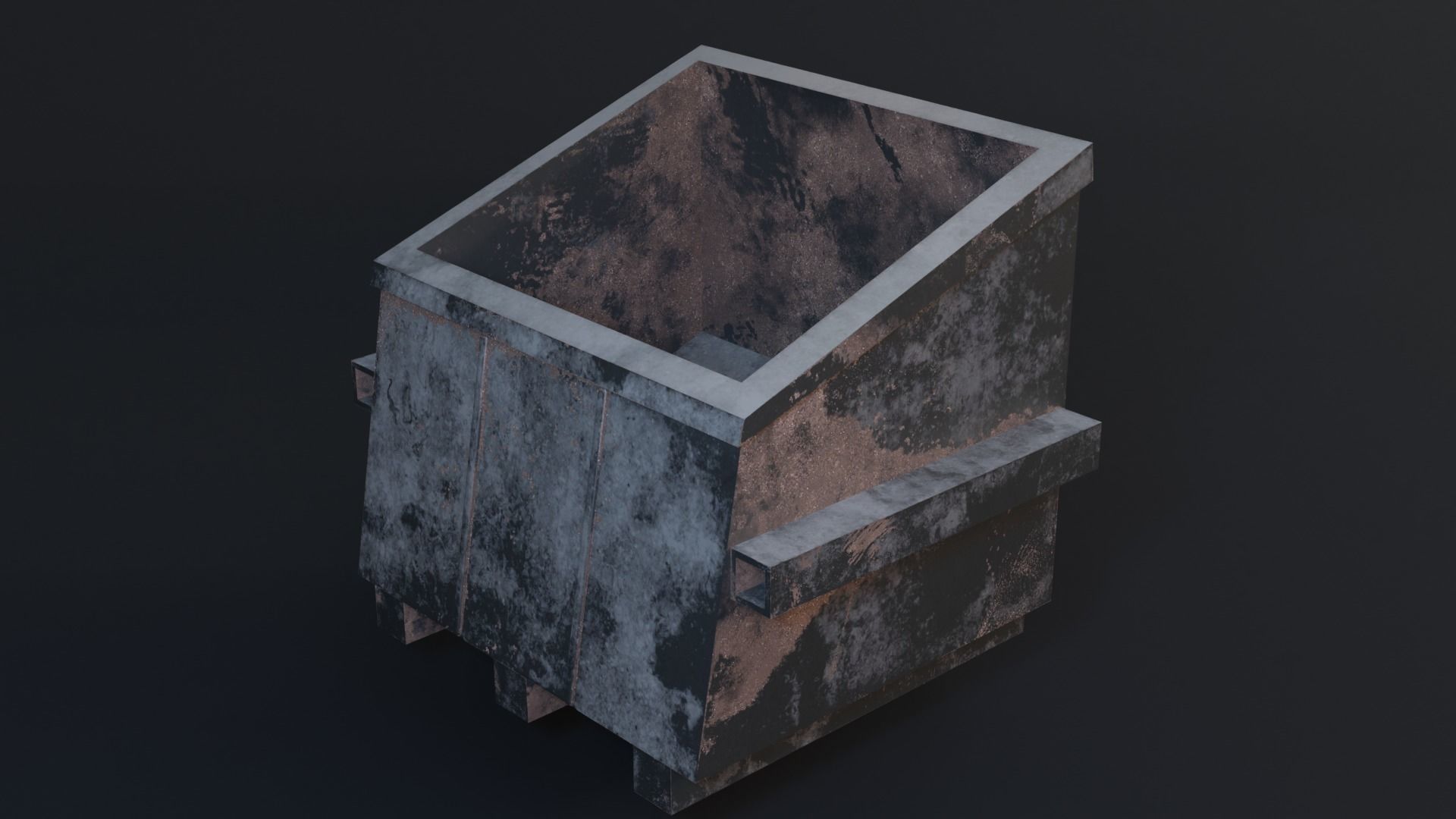 Trash Can - Game Ready - PBR 3D Model Low-poly 3D model_7
