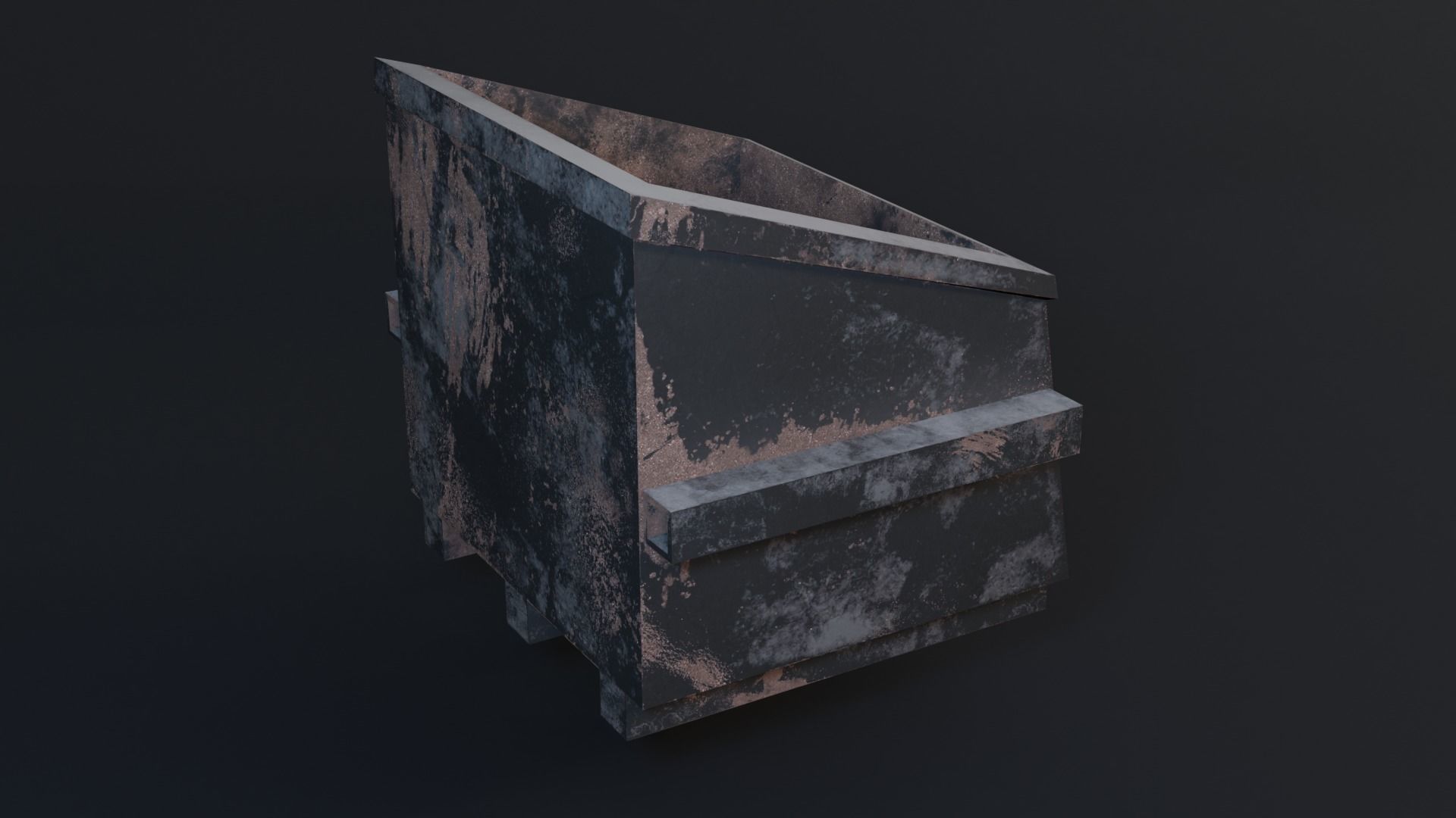 Trash Can - Game Ready - PBR 3D Model Low-poly 3D model_1