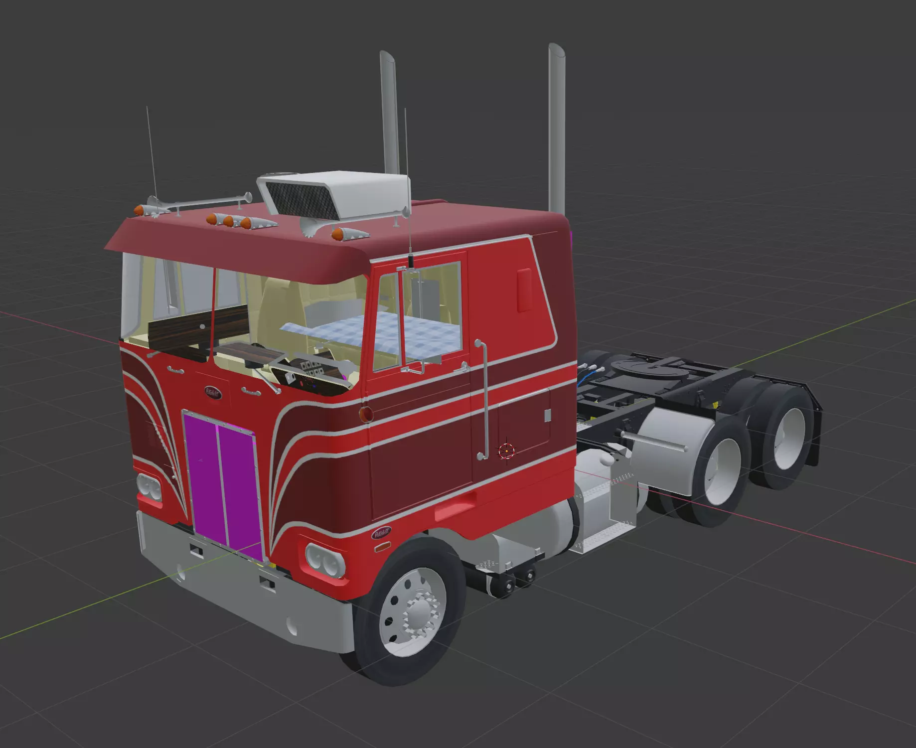 Peterbilt 352 Sleeper 3D model_0
