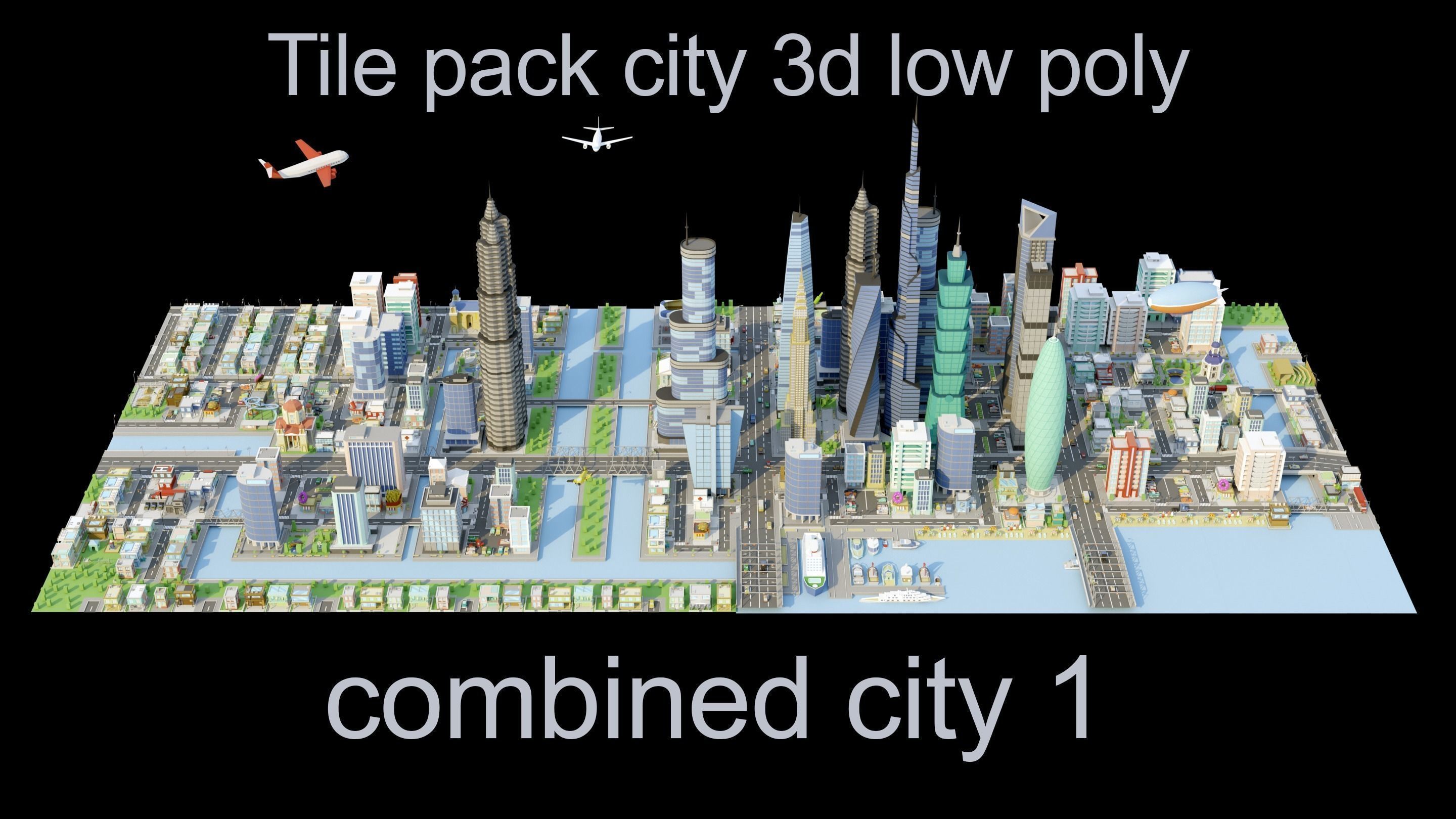low poly city and characters 2 01 3D Model Collection_3