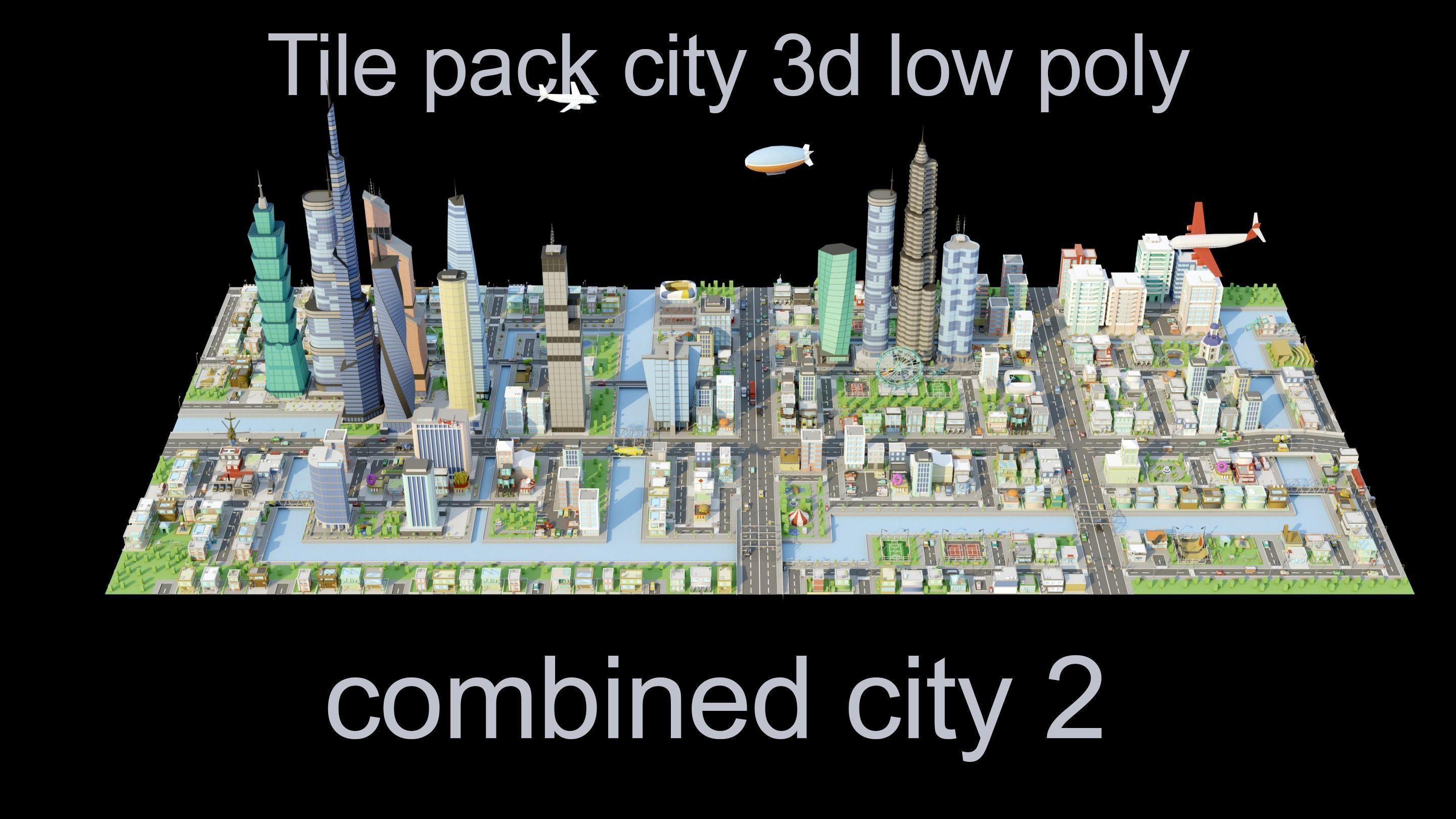 low poly city and characters 2 01 3D Model Collection_2