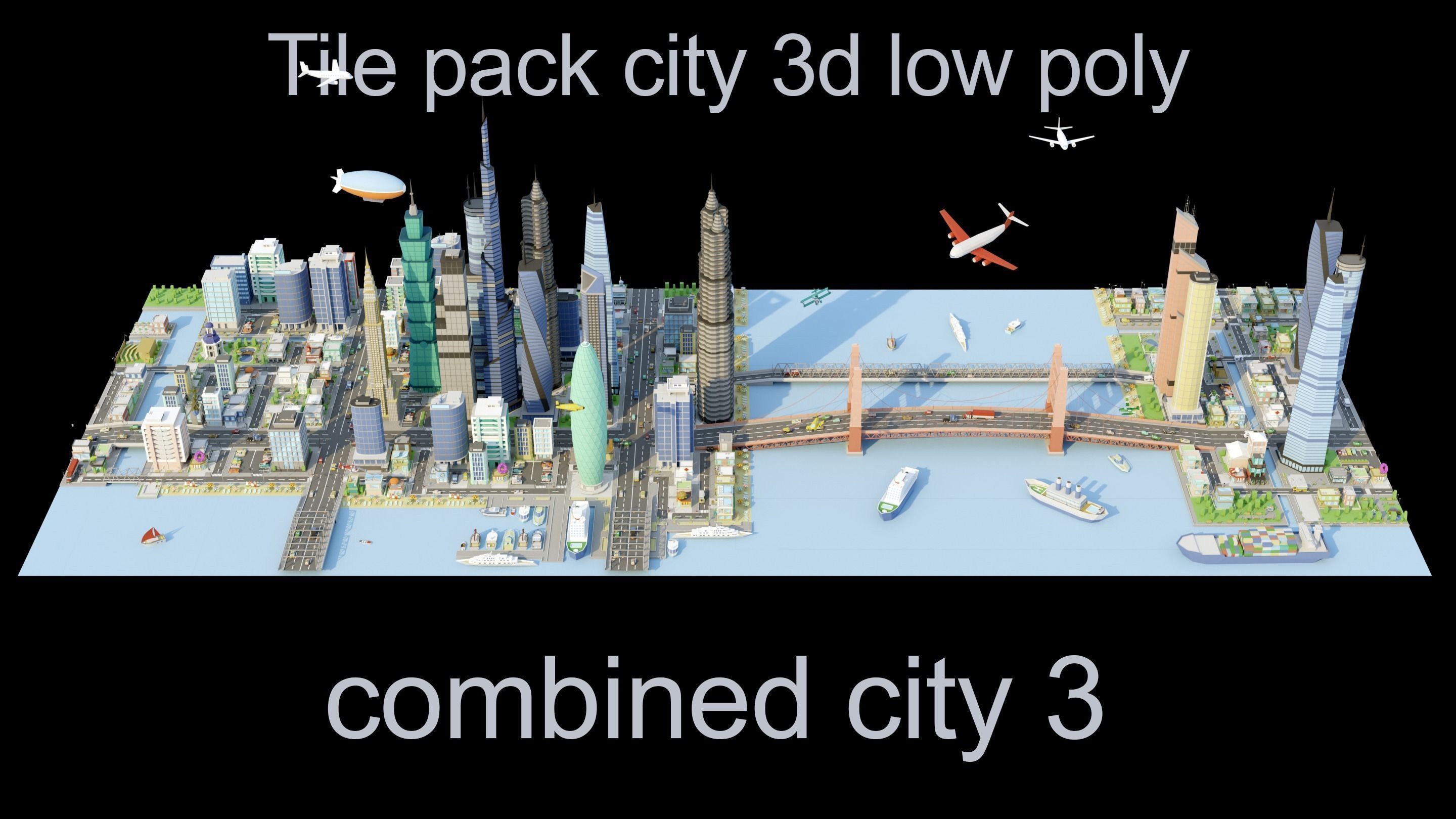 low poly city and characters 2 01 3D Model Collection_4