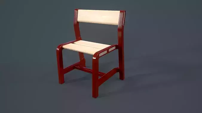 YPPERLIG Children table with bench and chair Low-poly 3D model 6
