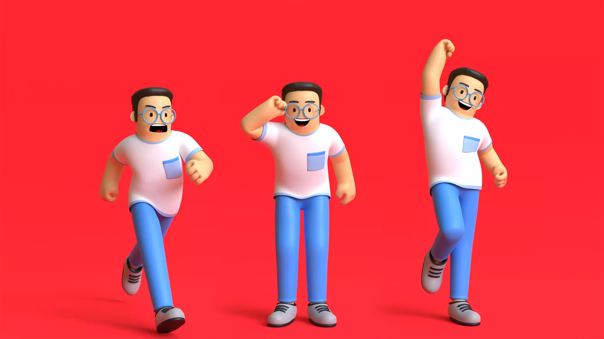 Minimal Simple Man Cartoon Character 3D model