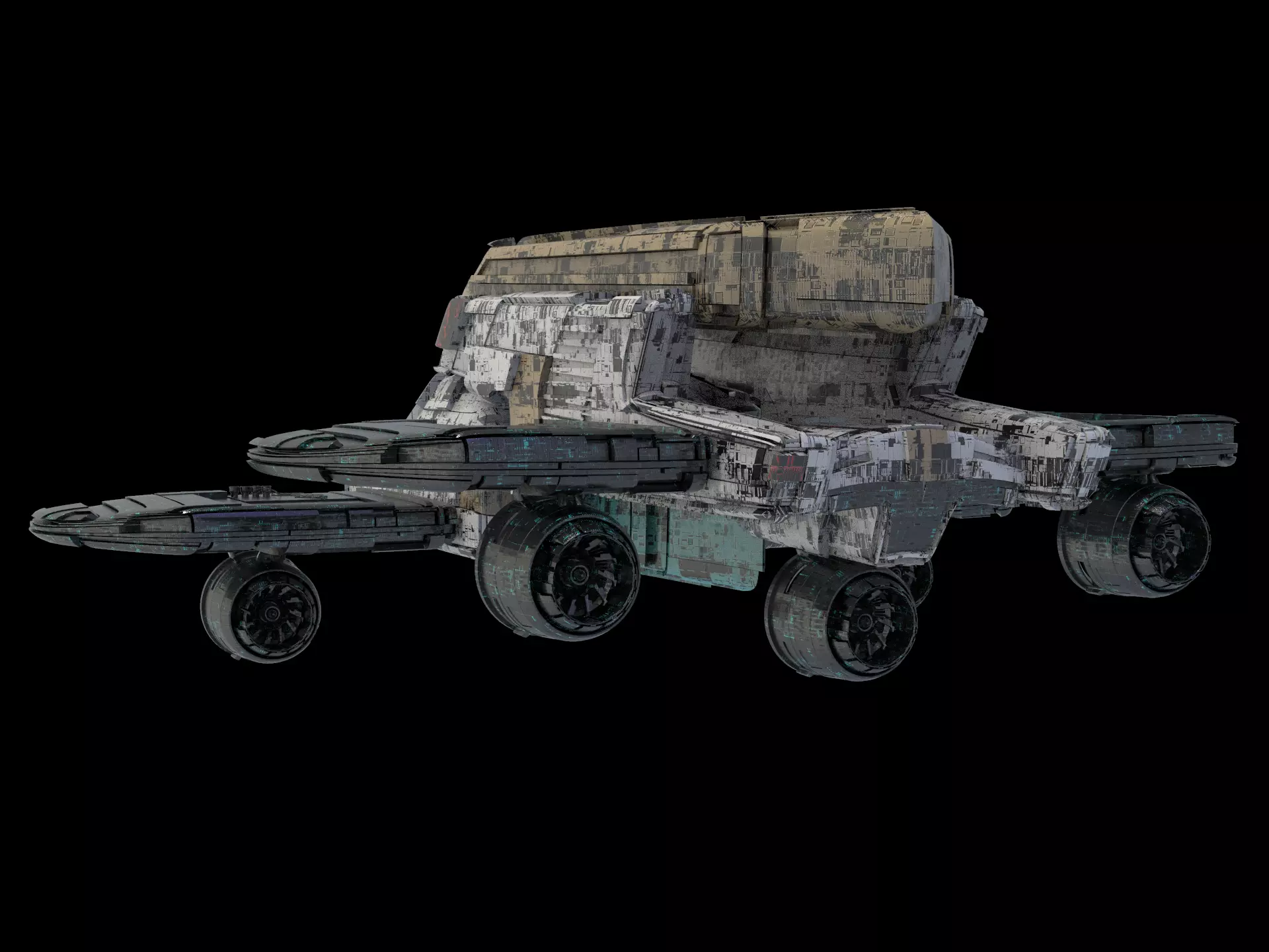 salina v3 Huge SciFi Spaceship 3D model
