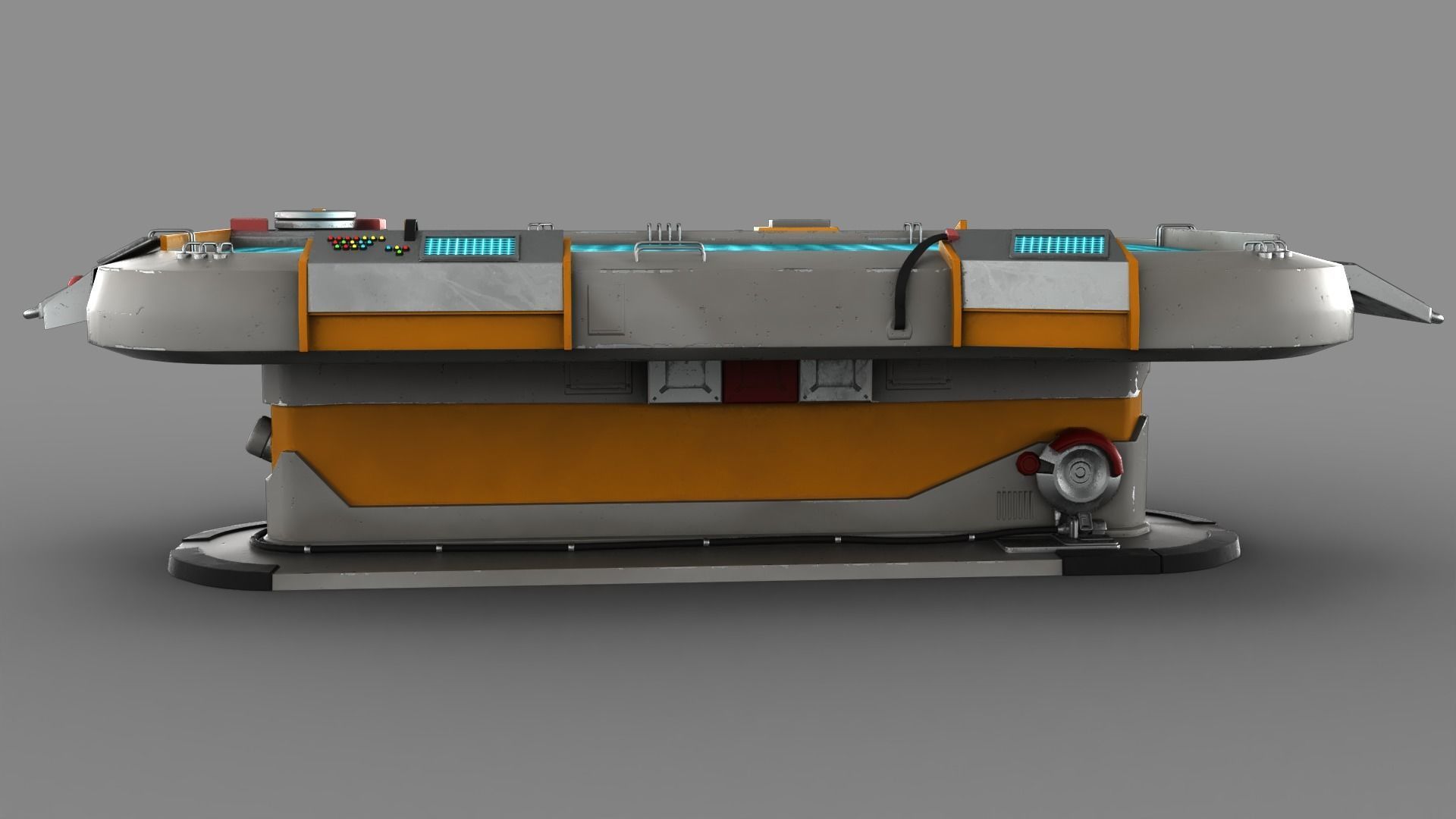 Futuristic Table Low-poly 3D model_9