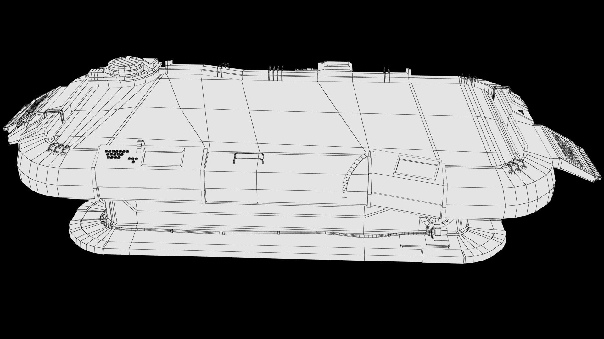 Futuristic Table Low-poly 3D model_15